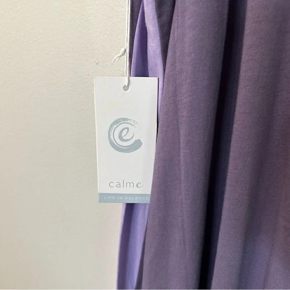 NWT Johnny Was Calme Two Tone Purple Stripe Racer Back Maxi Dress Sz M - Picture 12 of 12